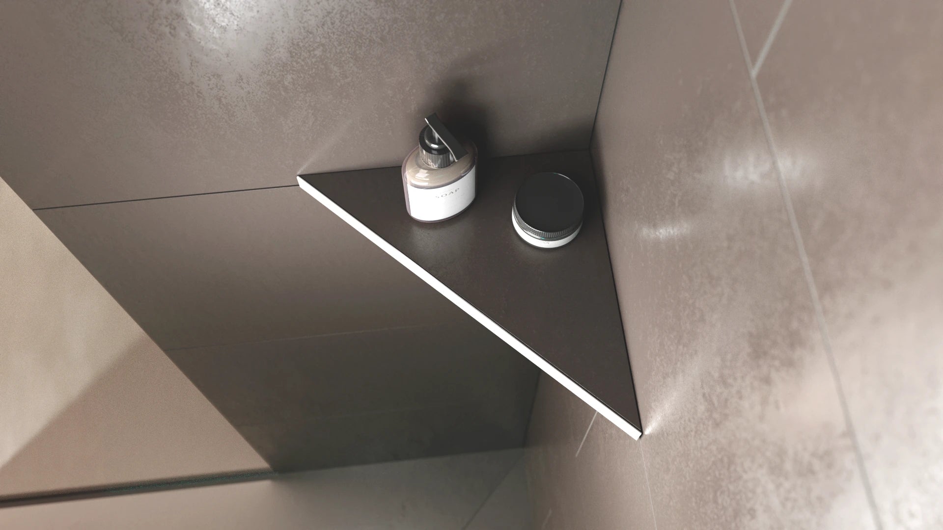 Duschregal aus Edelstahl geschliffen für Duschnische