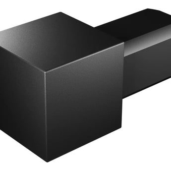 Aluminium-Eckstück für Quadratprofile in schwarz pulverbeschichtet.