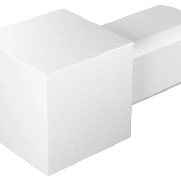 Aluminium-Eckstück für Quadratprofile in weiß pulverbeschichtet.