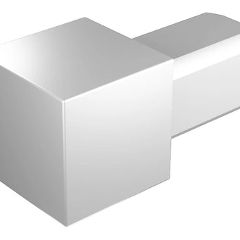 Eckstück für Quadratprofil aus Aluminium in der Oberfläche silber eloxiert.