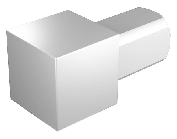 Eckstück für Quadratprofil aus Aluminium in der Oberfläche silber eloxiert.