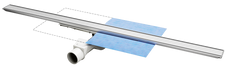 Duschrinne ARTstream Edelstahl geschliffen als Komplettset mit Siphon und Dichtmanschette