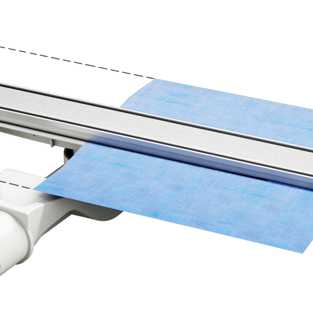 Duschrinne ARTstream Edelstahl geschliffen als Komplettset mit Siphon und Dichtmanschette