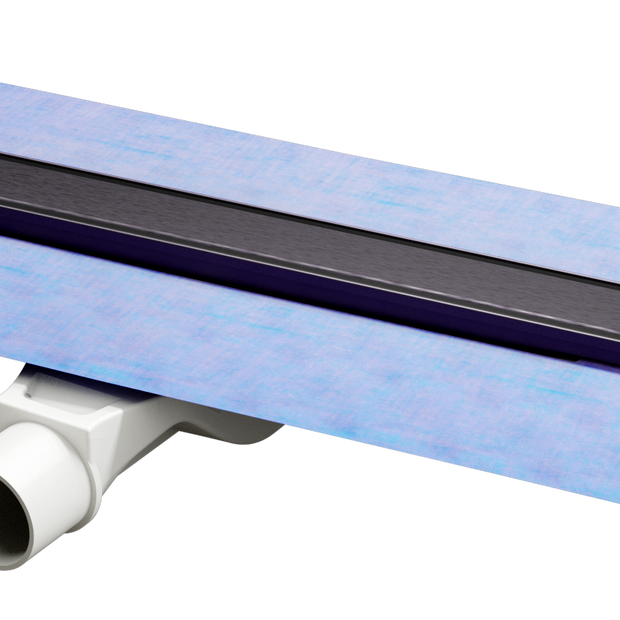 Duschrinne ARTstream anthrazit geschliffen als Komplettset mit Siphon und Dichtmanschette