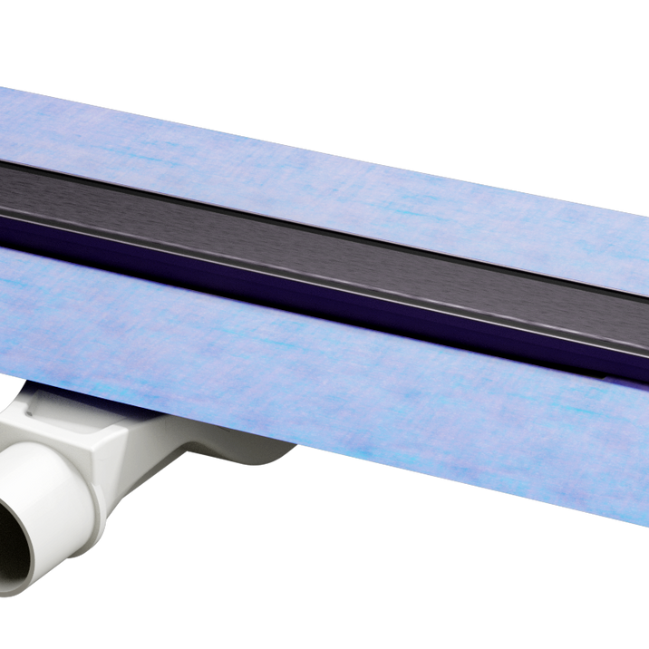 Duschrinne ARTstream anthrazit geschliffen als Komplettset mit Siphon und Dichtmanschette