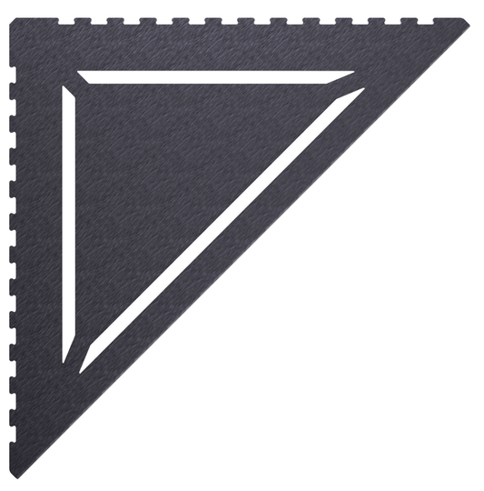 in die Fliesenfuge einschiebbare Duschablage aus Edelstahl anthrazitfarben. Stärke 1 mm. Design mit dreieckig angeordneten Schlitzen. Sicht von Oben.