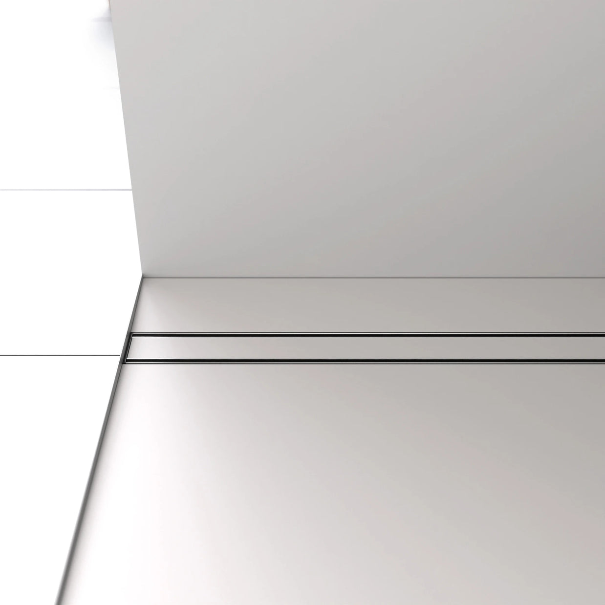 befliesbare Duschrinne Edelstahl Mulde linienentwässerung helle Fliese