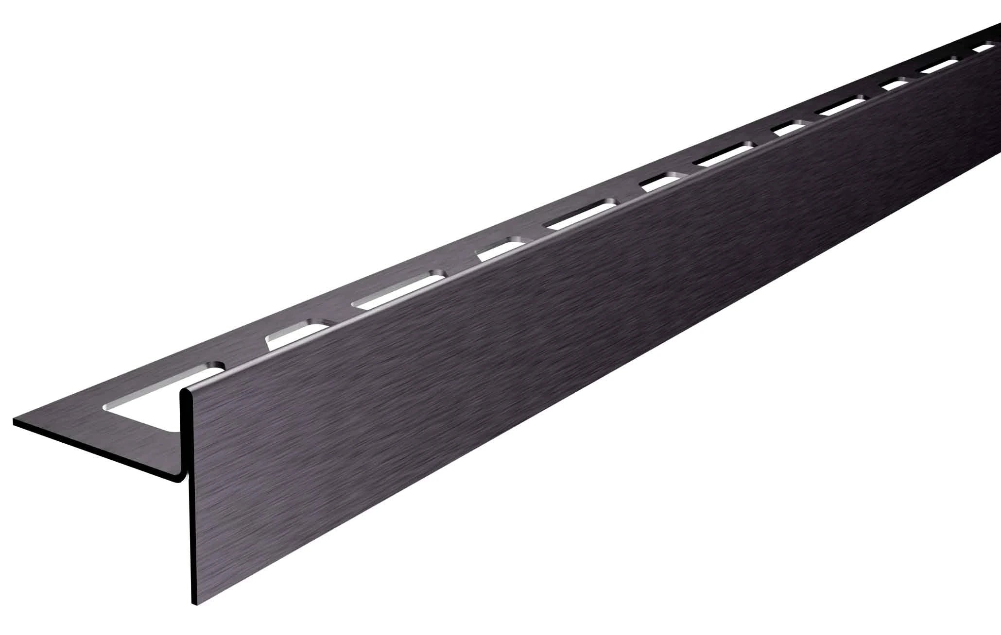 Gefällekeil aus Edelstahl in Anthrazit für bodengleiche Dusche mit 2-%-Neigung