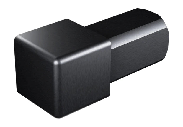 Eckstück Quadratprofil Edelstahl anthrazit geschliffen für Fliesenkanten