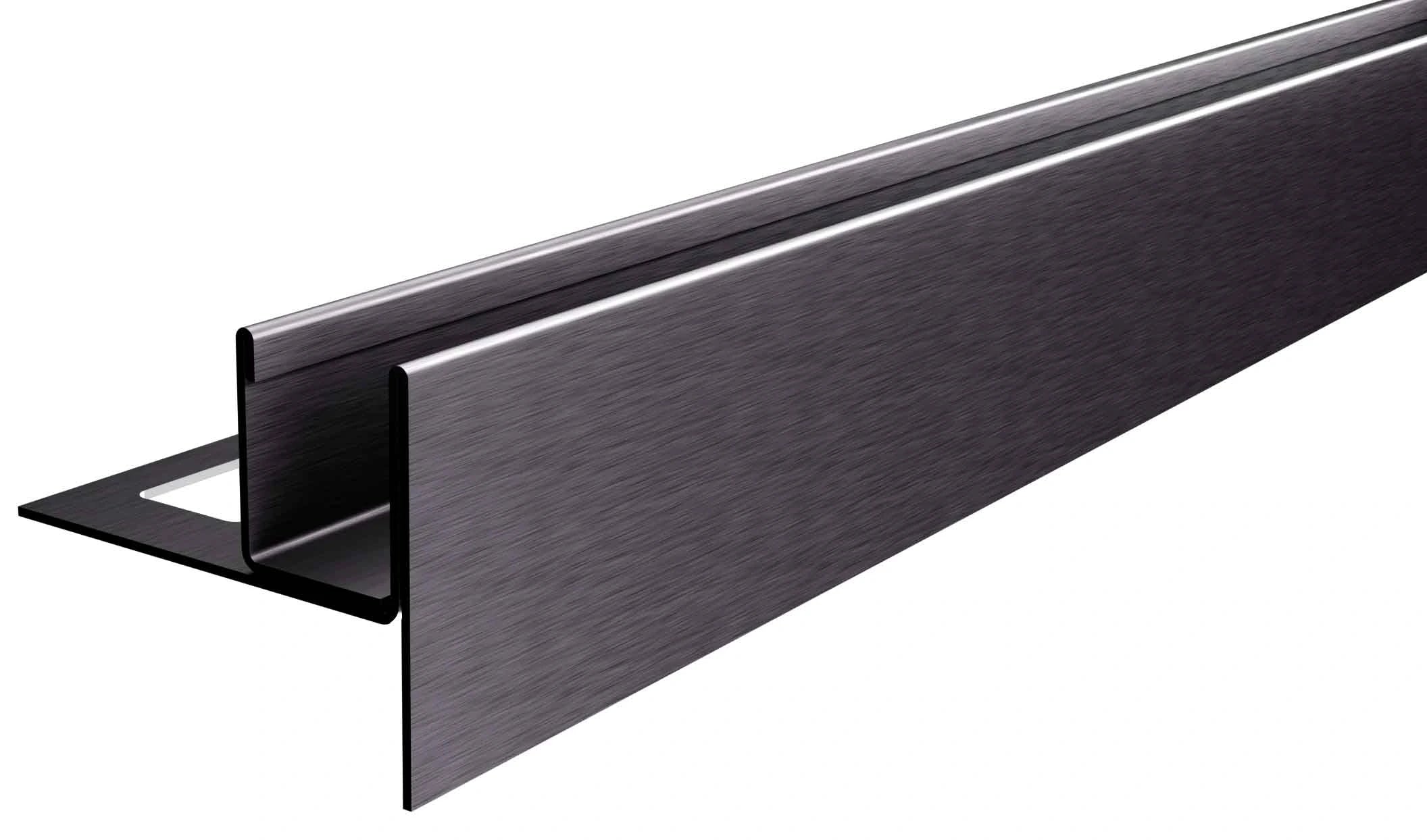 Gefällekeil anthrazit Edelstahl mit integrierter Glasaufnahme 2 %