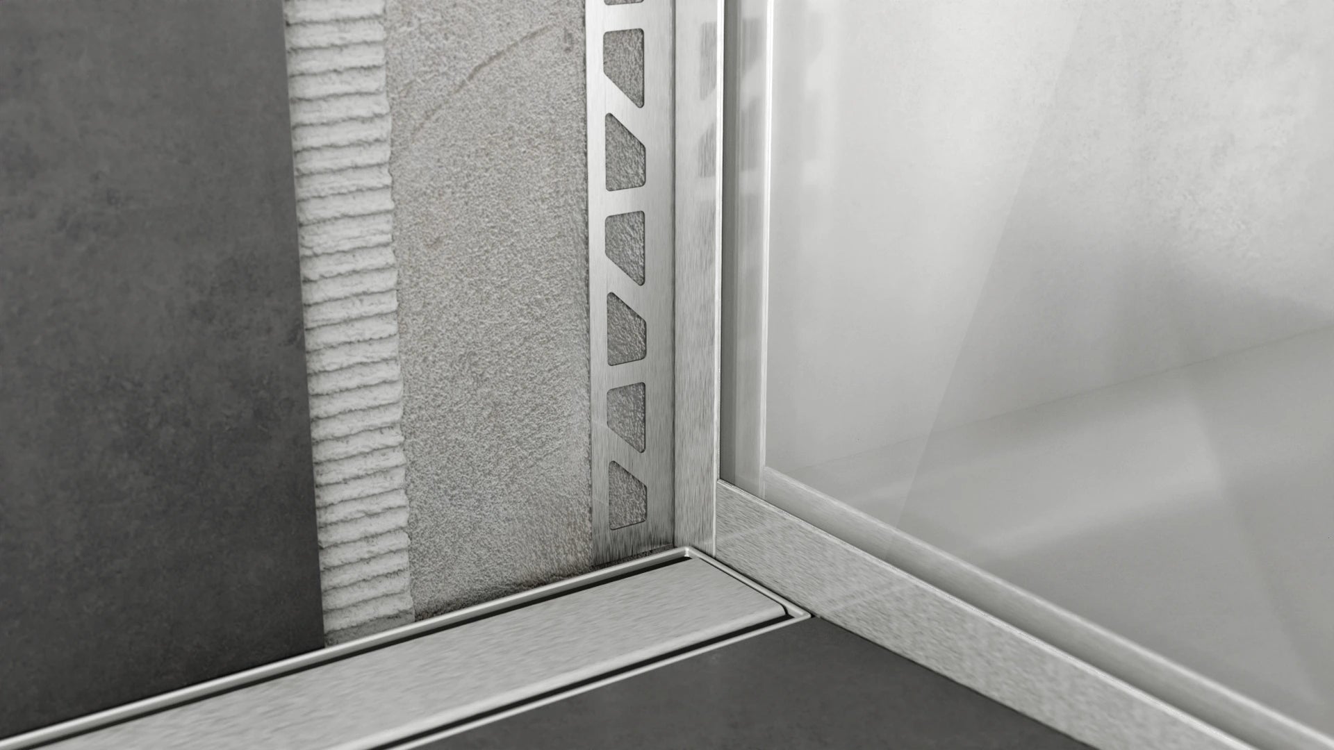 Glasaufnahmeprofil Edelstahl 19 mm für Walk-in-Duschwand