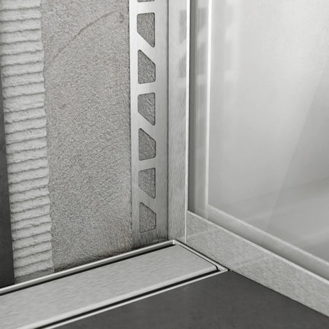 Glasaufnahmeprofil Edelstahl 19 mm für Walk-in-Duschwand