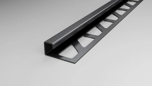 Quadratprofil Edelstahl anthrazit geschliffen für Fliesenkanten
