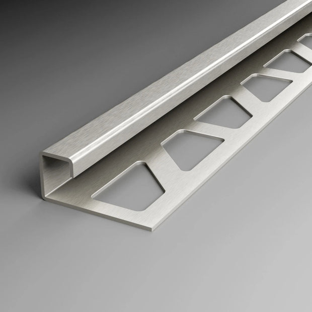 Quadratprofil Edelstahl V2A matt geschliffen für Fliesenkantenschutz