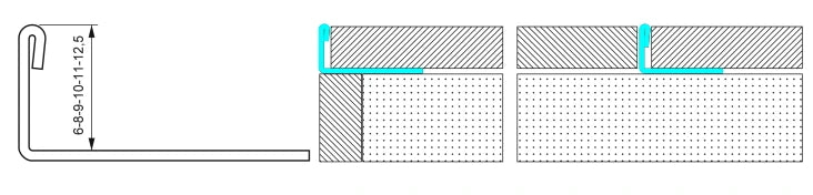 technische Sicht Edelstahl Winkelprofil für einfache Montage und Kantenschutz