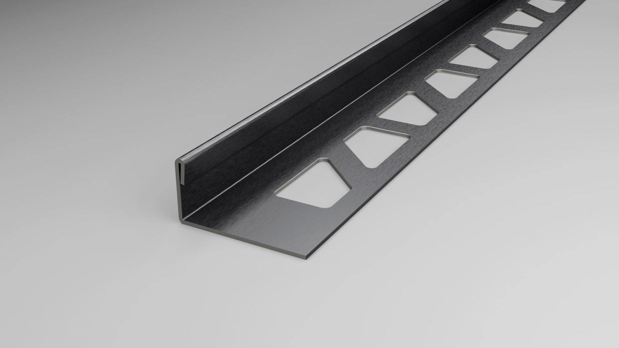 Winkelschiene Edelstahl anthrazit geschliffen für Fliesenkanten